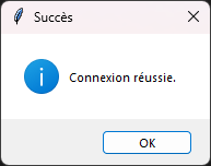Connexion réussie